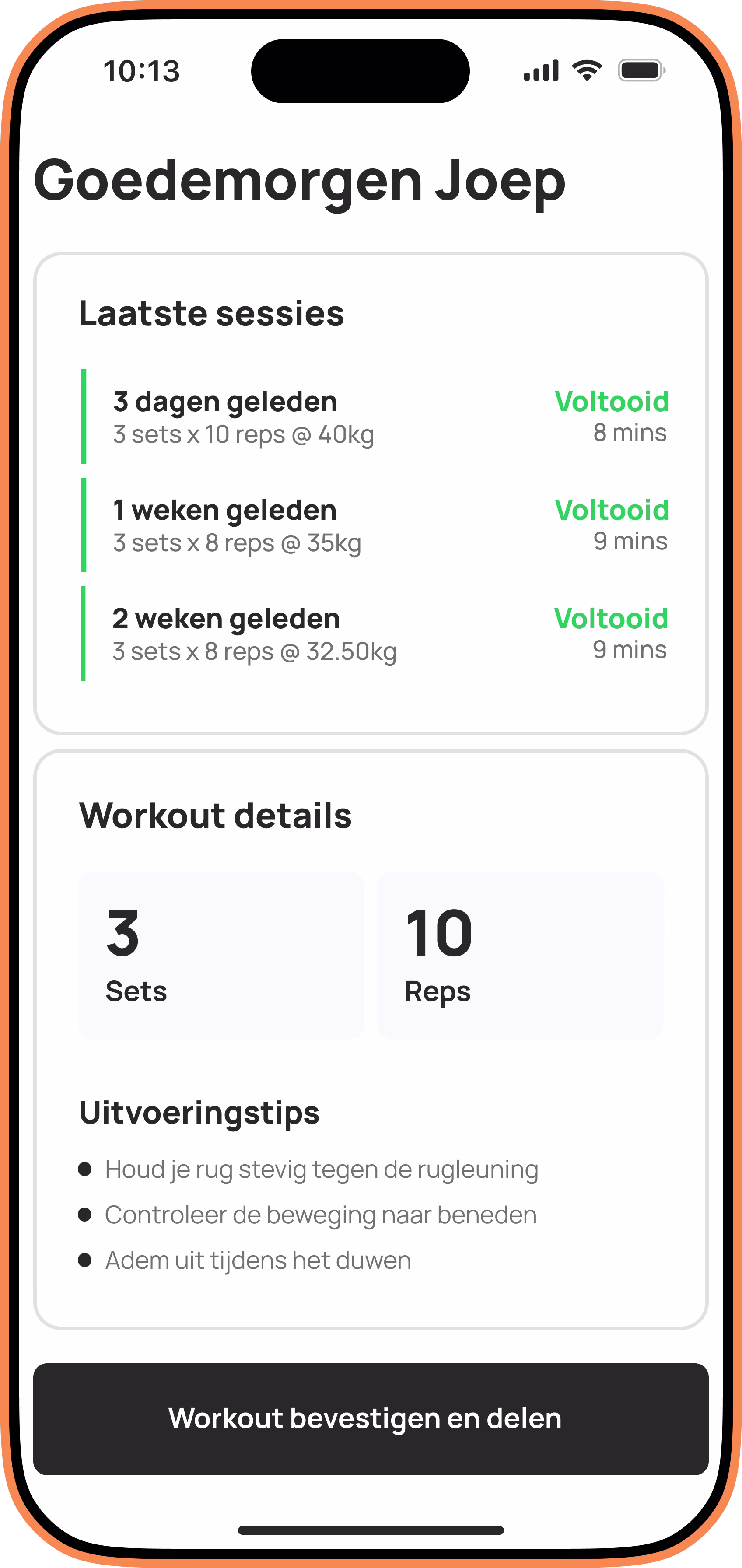 Nextset sportschool app - Persoonlijk trainingsplan met QR-code scanner voor fitnessapparaten en real-time progressie tracking